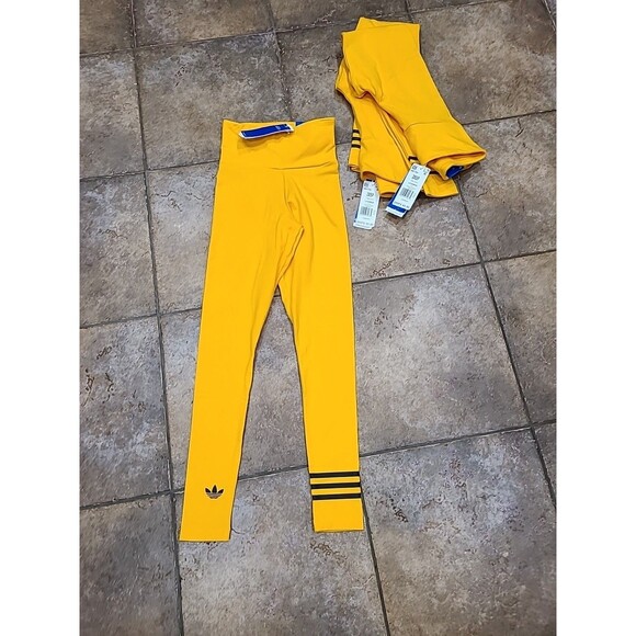 Adidas Orig Tights Womens /Girls Neuclassic High Waist Collegiate Gold 2XSP - Picture 8 of 10